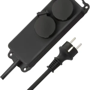 Brennenstuhl 1159930 Stekkerdoos 2-voudig 2m H07RN-F 3G1,5 IP44 zwart voor bouwplaats Gratis Verzending