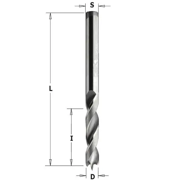 Beperkt Aanbod CMT 363.050.22 Spiraalboor massief hwm, negatief geslepen voorsnijders, 5mm, schacht 5mm links