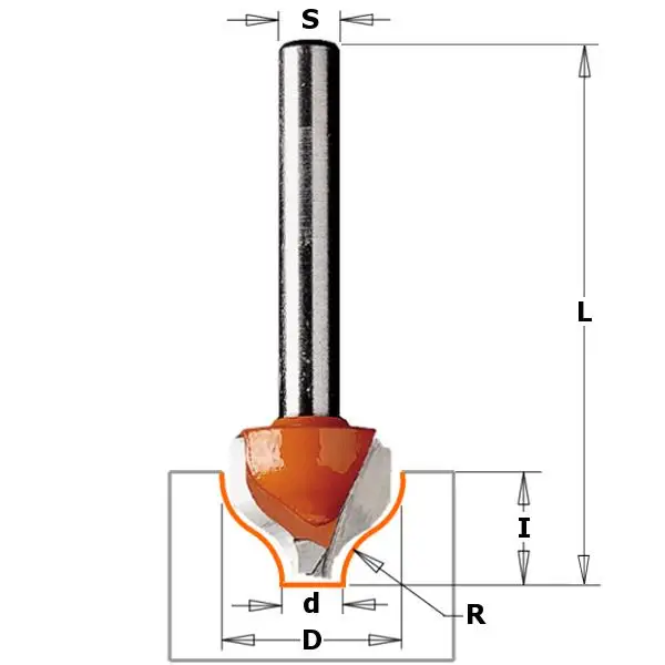 Tijdelijk Beschikbaar CMT 965.504.11 Infrees-profielfrees 25,4x9,5x49 schacht 12mm