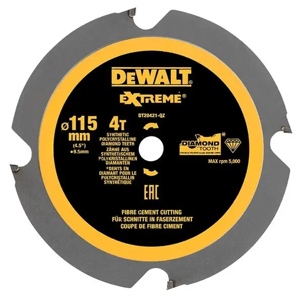 Veilige Betaling DeWalt Accessoires DT20421-QZ Cirkelzaagblad 115 x 9,5 x 4T Vezelcement