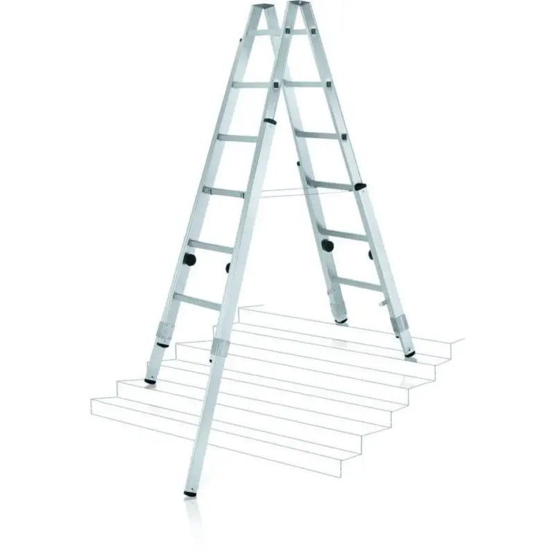 Nieuwe Collectie Zarges 41938 Varioflex B trap met gefelste sporten en verlengbare bomen - 2 x 8 Sp L = 2,35m