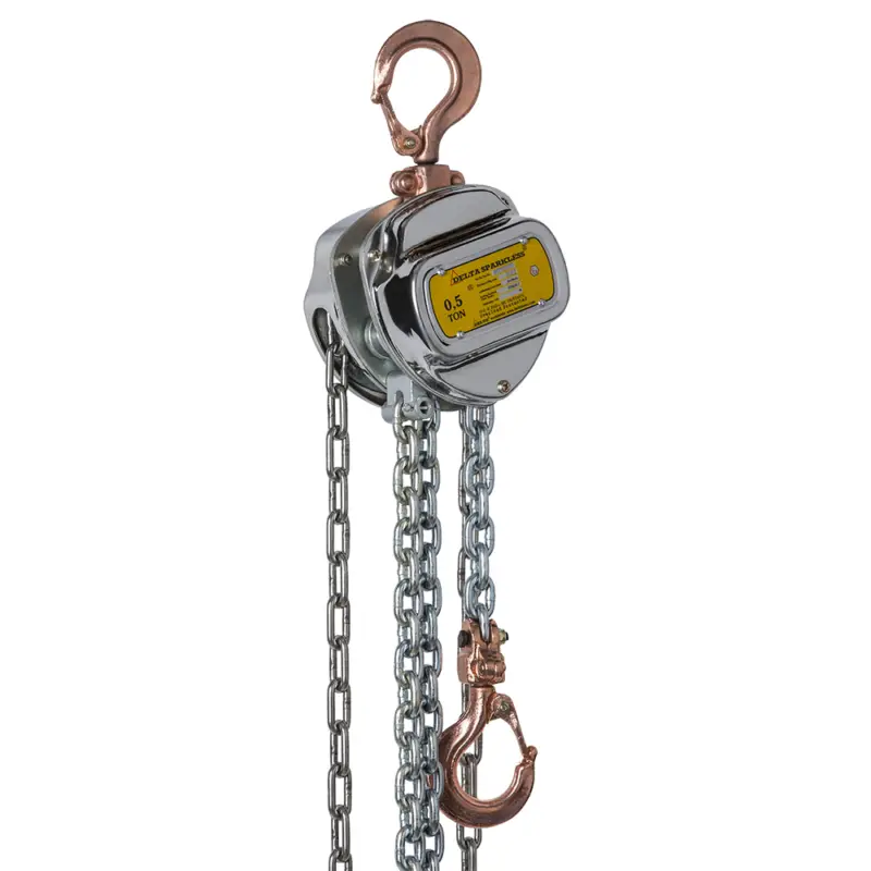 Delta DC.0.06300503 Vonkvrije handkettingtakel met RVS lastketting - ATEX zone 1- 0.5 ton - 3 meter Finale Uitverkoop