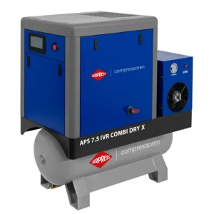 Airpress 369957-IVR Schroefcompressor APS 7.5 IVR Combi Dry X 10 bar 7.5 pk/5.5 kW 290-690 l/min 200 l Populair
