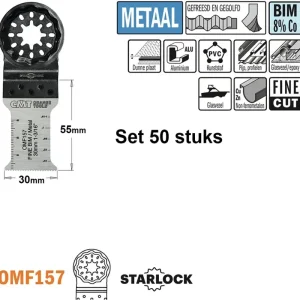 Speciale Aanbieding CMT OMF157-X50 Multitoolzaagblad met fijne zaagsnede voor metaal 30 mm 50 Stuks