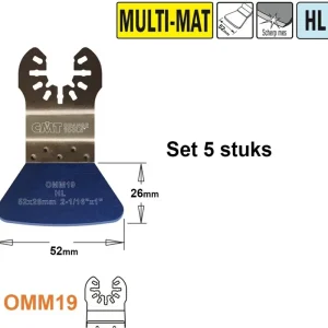 Voordeelprijs CMT OMM19-x5 HL Stabiele Spatel/ schraper voor alle materialen 52 mm 5 Stuks