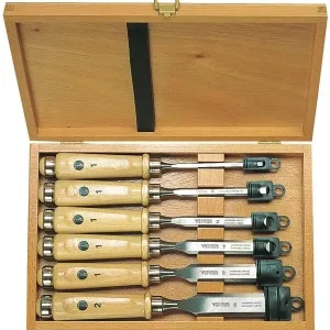 Bulkbestelling Ulmia 174HK Steekbeitelset Haagbeuk 6-delig in houten koffer