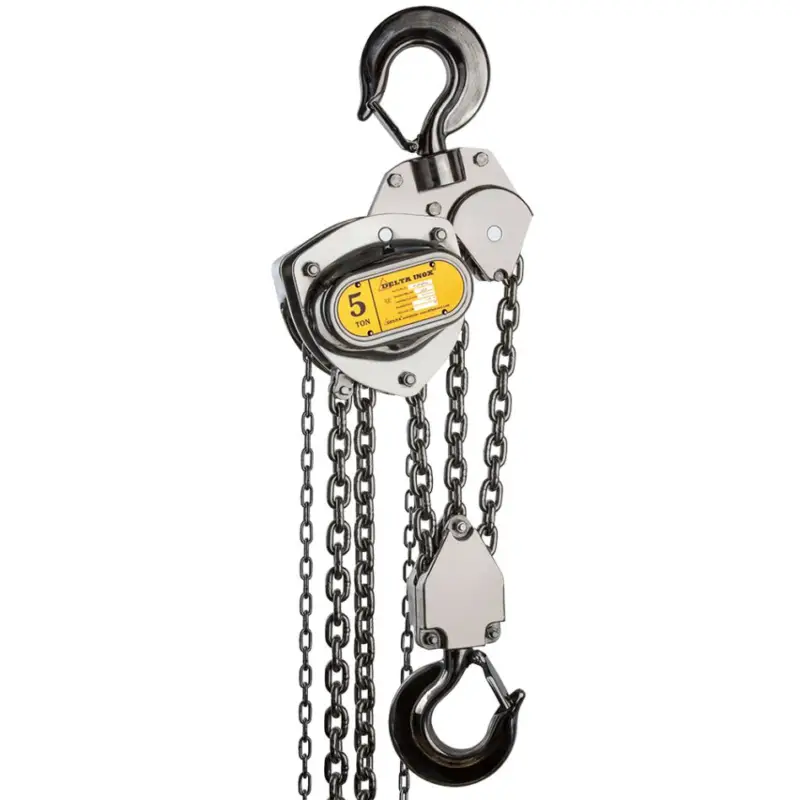 Delta DSS.0.06605003 INOX Handkettingtakel roestvrijstaal met roestvrijstale last- en handketting 5 ton met 3 meter hijshoogte Korting